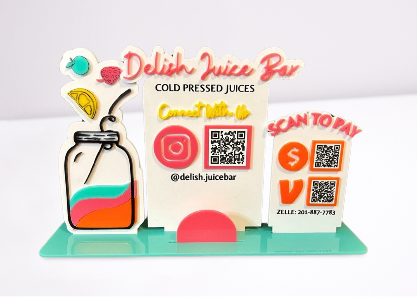 Acrylic Social Media Sign - 3 Panel