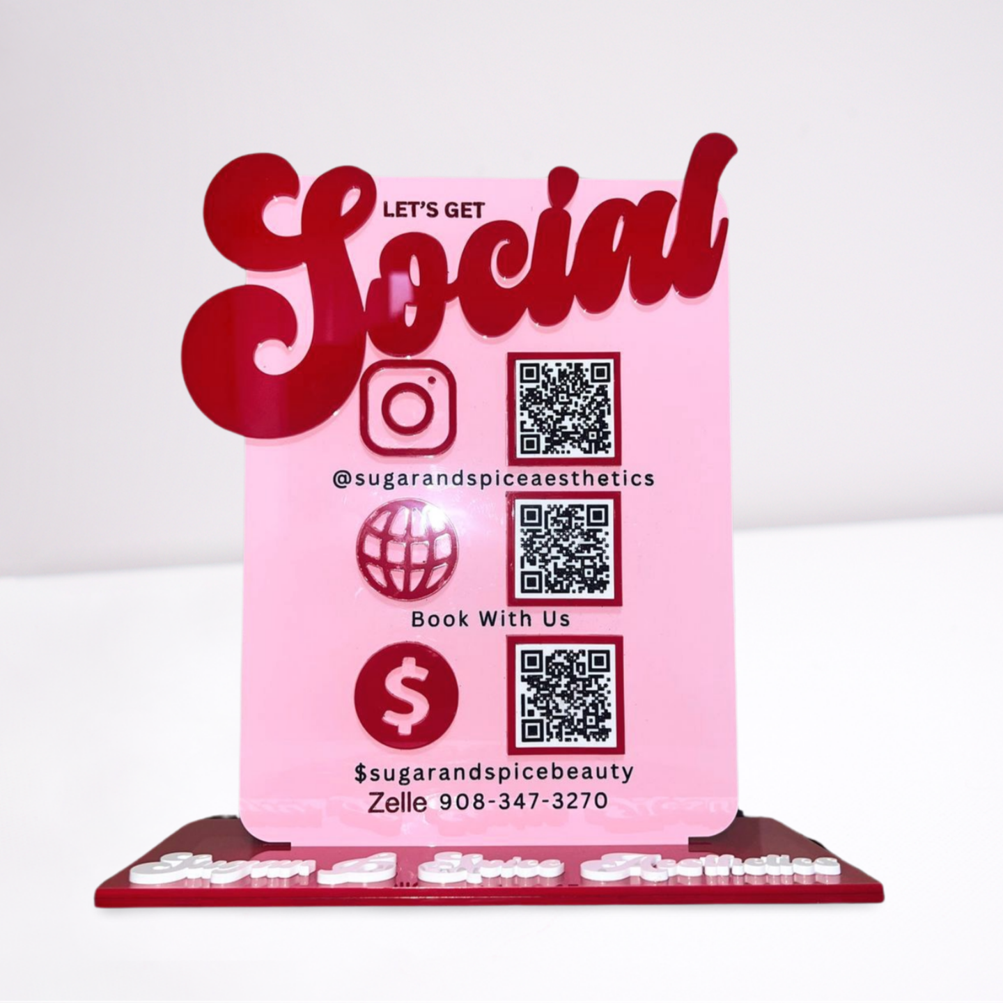Acrylic Social Media Sign - 1 Panel