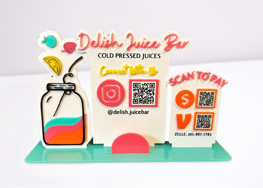 Acrylic Social Media Sign - 3 Panel